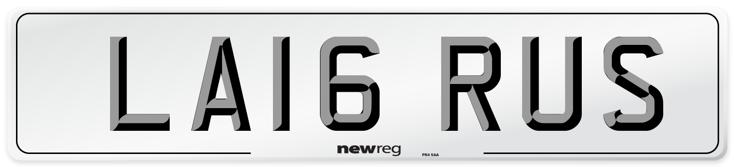LA16 RUS Number Plate from New Reg